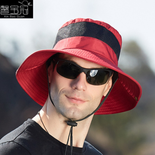 9201 New Summer Mesh Breathable Fisherman Hat for Men Outdoor Climbing Hat for Women Wide-brim Sun Hat Bини Hat
