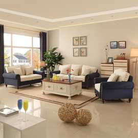 美式布艺沙发小户型客厅整装地中海乡村田园风格单双三人沙发组合