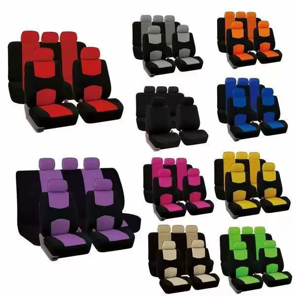 Универсальные чехлы для автомобильных сидений из плоской ткани для Мексики и России, для внешней торговли, трансграничного экспорта на Ближний Восток, в Европу и Америку, комплект из 9 предметов для 5 мест