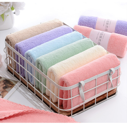 Coral velvet lace towel 85g thick absorbent face towel gas station welfare wholesaler super gift towel