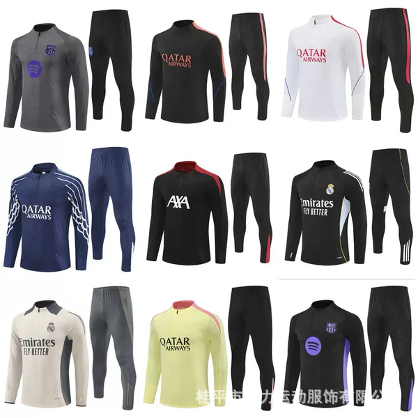 Blei Football Training Uniform Barcelona Real Madrid Arsenal Chelsea Ac Milan Riyadh Half-Zip Long-Sleeve Set