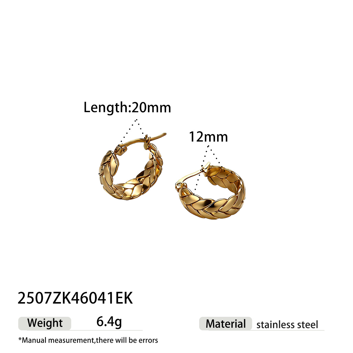 TENA europa y americana pendientes de acero inoxidable temperamento de alta calidad trenzado galvanizado de oro de titanio de 18k inserciones de joyería transfronteriza