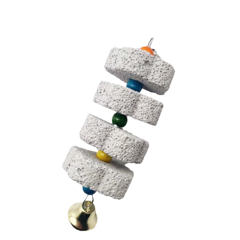 Loro cadena molar roca volcánica molar piedra pájaro moliendo boca piedra hámster Totoro suplemento de calcio mineral pequeño suministros para mascotas