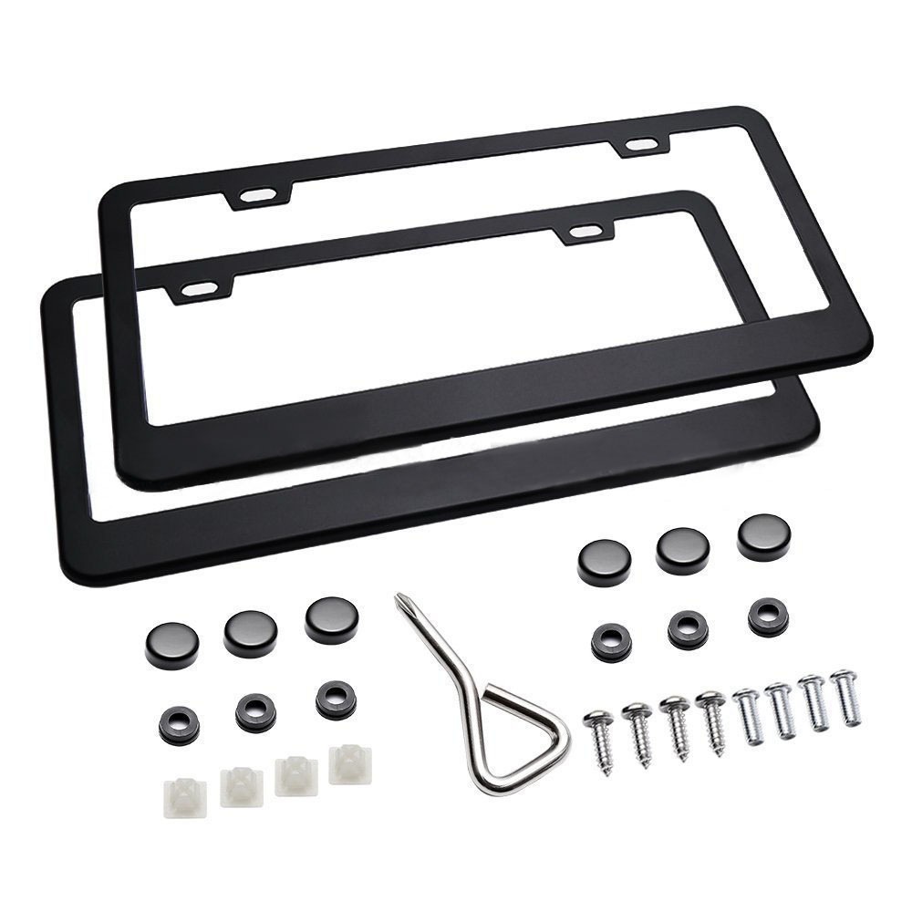 Yà mǎ US Standard Stainless Steel License Plate Frame (License plate holder/license plate holder) - stainless-steel-black