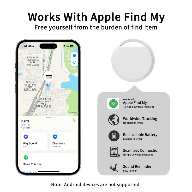 MFI-zertifiziertes GPS-Gerät AirTag Alternative