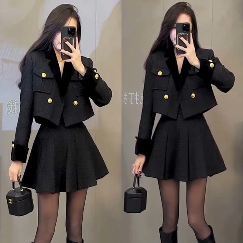 블랙 투피스 슈트 [퀼팅 자켓]