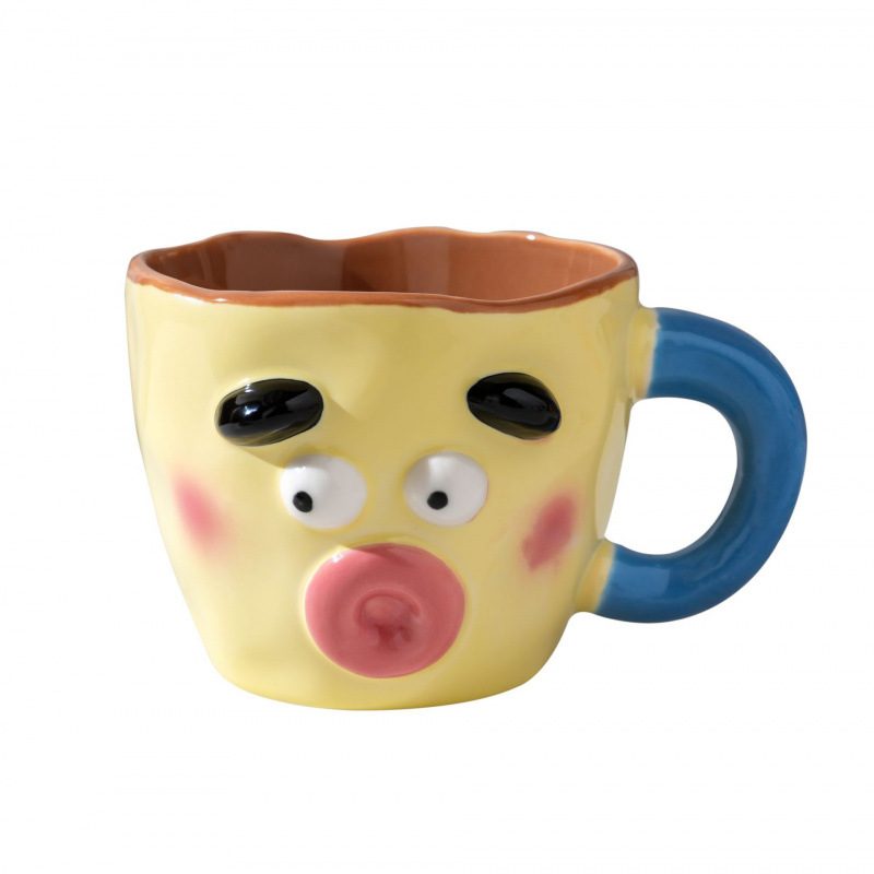 Tazas de cerámica de nicho feas, tazas de agua caseras de alto nivel, tazas de cumpleaños