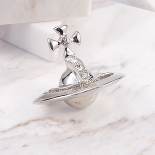High Edition Western Queen Mother Autumn and Winter New Stereo Saturn Brooch European and American Light Luxury Fashion Matching Suit Chest Wholesale