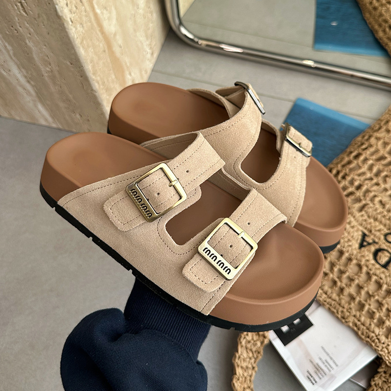 Chaoman sur de suela gruesa con zapatillas Birkenstock para mujer 2025 modelos de verano para aumentar las sandalias informales zapatos de playa estilo vacaciones