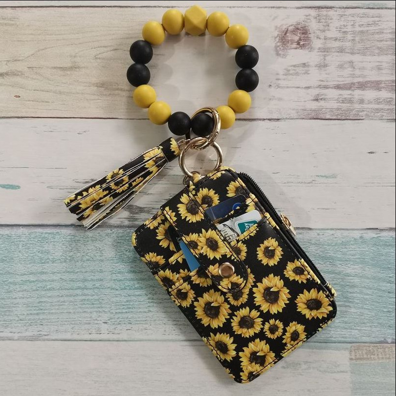 Cute Flower Leopard Leather Women's Keychain display picture 7