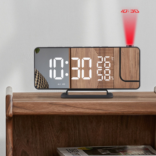 Cross-border new radio projection alarm clock LED large screen digital display temperature and humidity clock desktop electronic clock