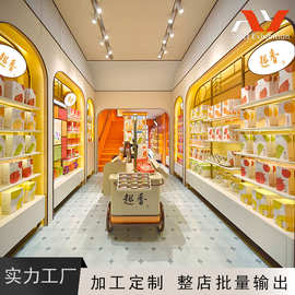 零售门店糕点展示柜台礼盒佳品展示台带灯干货饼干木质展示柜货柜