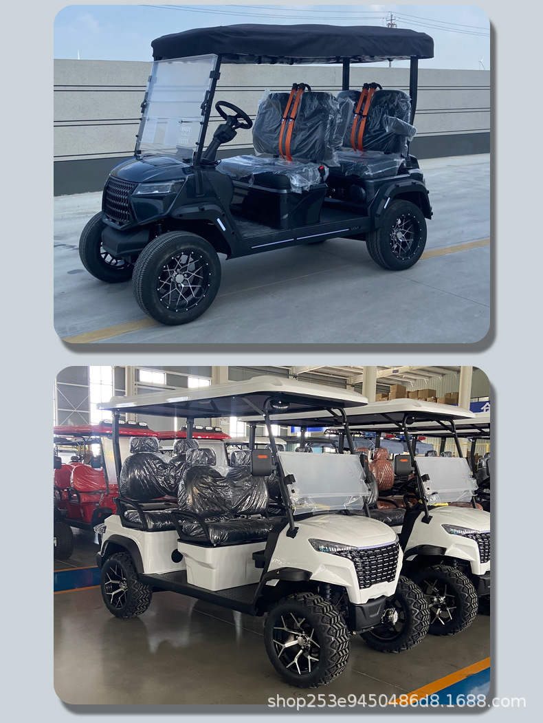 Export electric golf carts, four-wheel sightseeing vehicles for tourist attractions, hotel shuttle vehicles, and vehicles for real estate sales offices to view homes