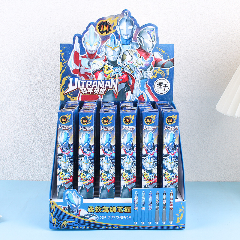 GP - 727 Ultraman bolígrafo ciego estudiante bolígrafo neutro de secado rápido 0.5mm bolígrafo negro de agua de agarre suave bolígrafo de descompresión