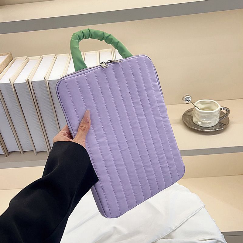 Cute Contrasting Color Satchel 11inch Suitable for iPad Pro Tablet Liner Bag 14inch Notebook Protective Cover Cosmetics Bag