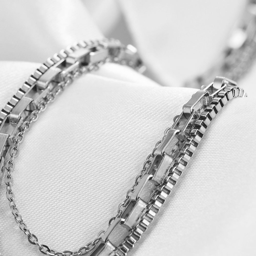 16g Weight Gold Plated Plating Material Layered Necklaces Classification Simple Style Solid Color Titanium Steel Plating Gold Plated Layered Necklaces