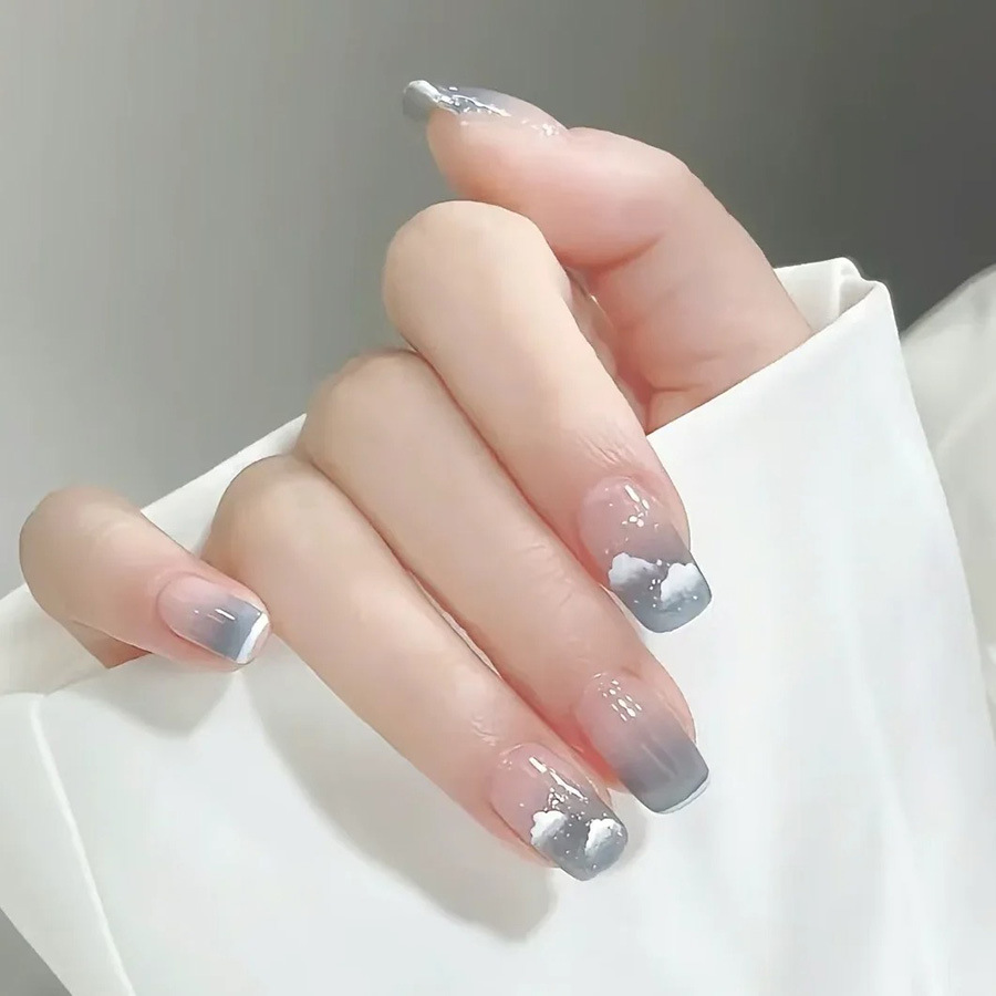 网红浪漫腮红云朵美甲贴纸ins梦幻星云可爱少女心3DU背胶指甲贴片