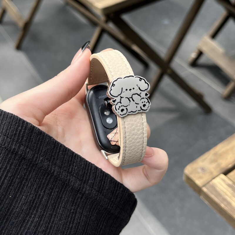 Line Puppy Pebbled Magnetic Buckle Strap Suitable for Xiaomi 89Pro Bracelet Fit4 Huawei Gt543 Watch