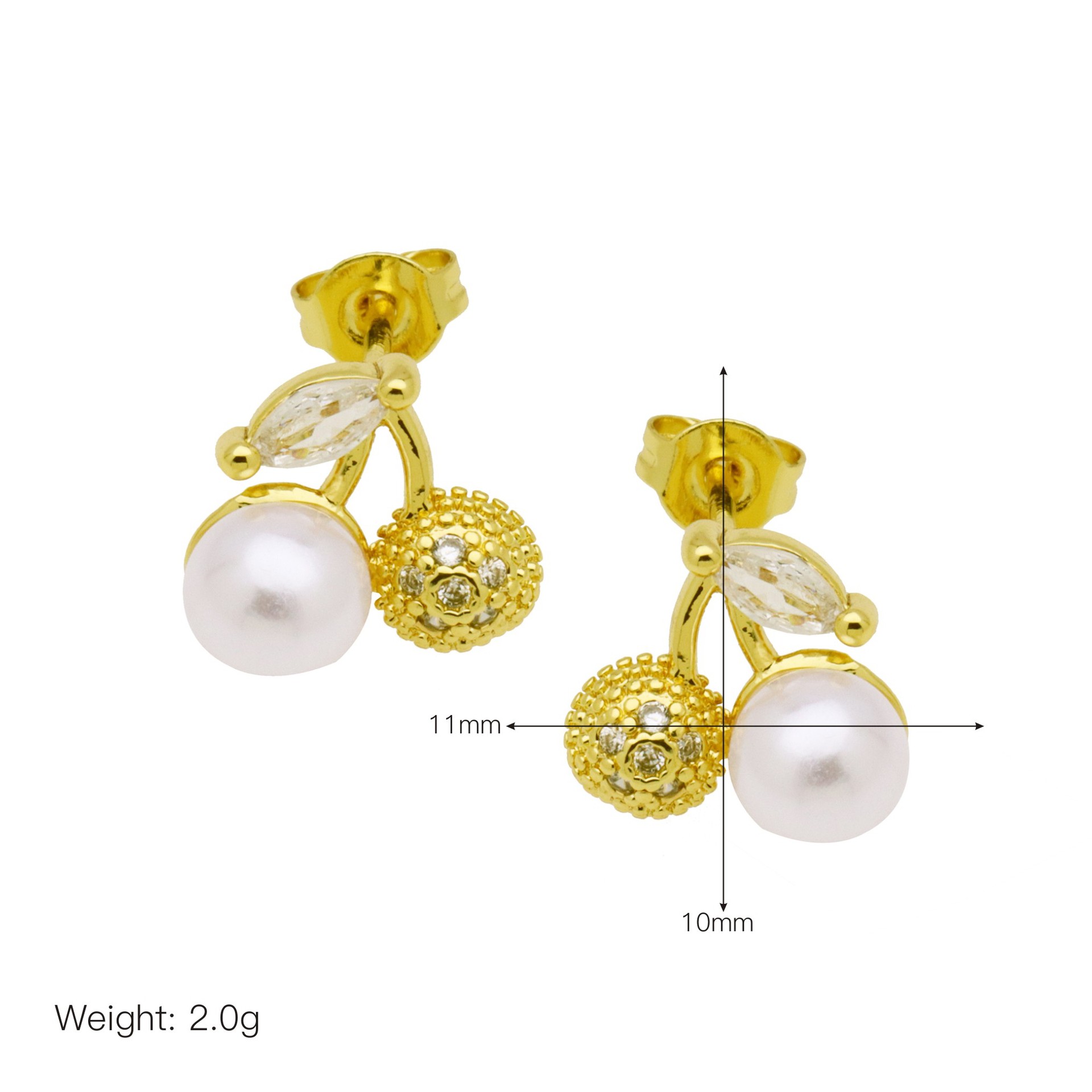 Cherry, Ladybugs Pattern Women's Gender Enamel Design 1 Pair Vintage Style Classic Style Cherry Ladybugs Enamel Copper Ear Studs