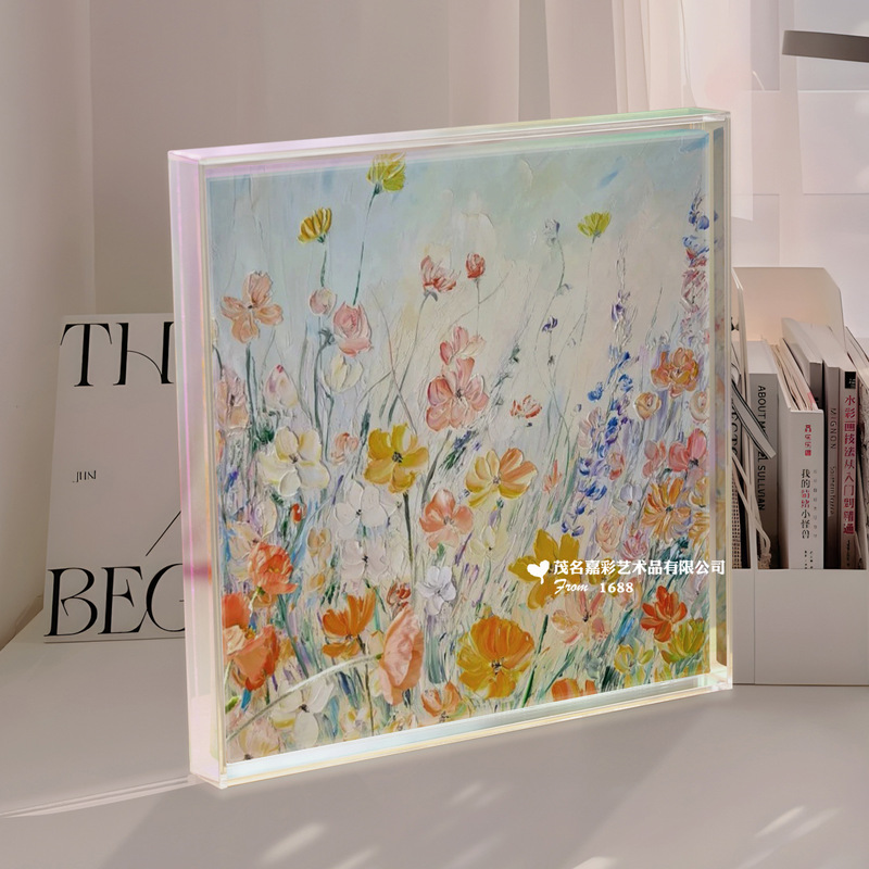 Acrylic Oil Painting Frame with L-Shaped Narrow Edge, Acrylic Picture Frame for Digital Oil Painting, Wall-Mounted Picture Frame