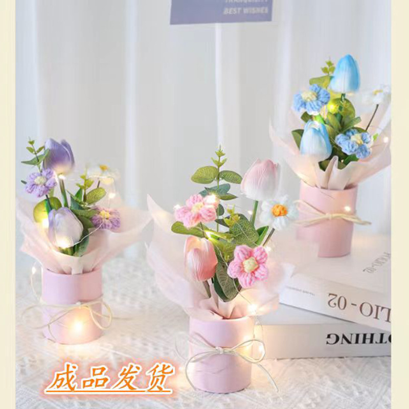 Ramo de tulipán, pequeño cubo de flores, decoración de coche, decoración de la sala de estar, recuerdos, regalos de cumpleaños para novias, accesorios fotográficos