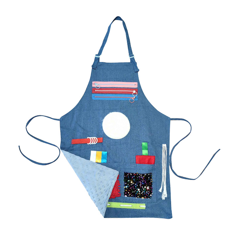 Delantal de entrenamiento sensorial transfronterizo demencia senil manta juguetes sensoriales suministros para ancianos delantal de percepción del hogar