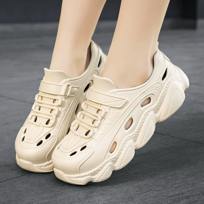 Летние легкие женские пляжные сандалии 2025 года, дышащие, из крокодиловой кожи, парные, с перфорацией, повседневные, для рыбалки и прогулок, дропшипинг