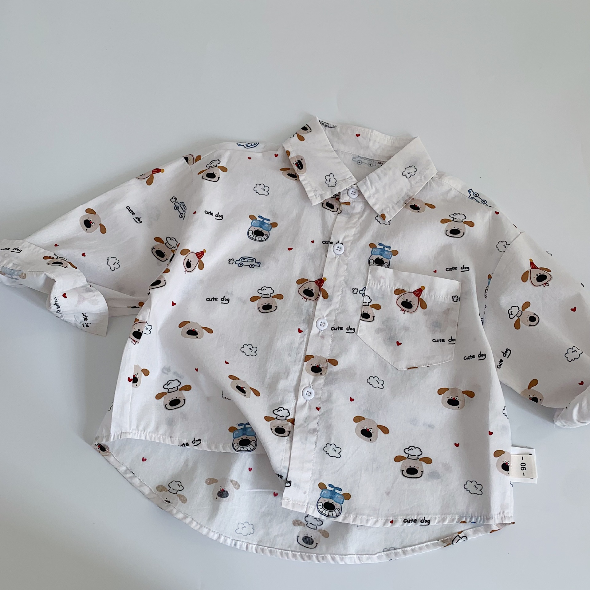 Camisas para niños Mai Bao 2025 otoño niñas y niños lindos dibujos animados perros camisas de manga larga ropa de otoño bebé cabello