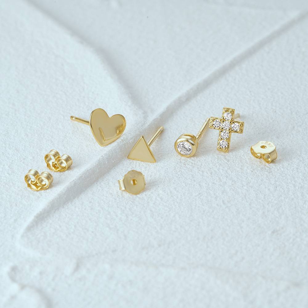 3g Weight Ear Studs Classification 1 Set Quantity Daily Occasion 925 Sterling Silver Material Star, Butterfly Pattern Women's Gender Plating Design Simple Style Style 1 Set 925 Sterling Silver Star Butterfly Ear Studs 64