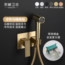 冷热马桶喷枪套装马桶伴侣带预埋盒卫生间妇洗器厕所高压铜冲洗器