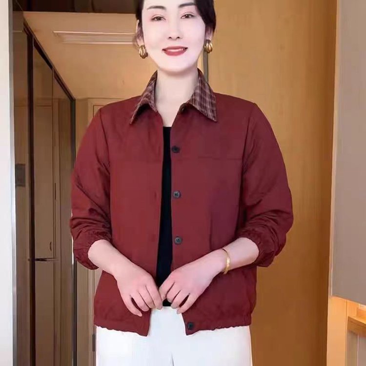 一件代发2025秋季新款时尚休闲宽松百搭气质翻领单排扣开衫短外套|undefined