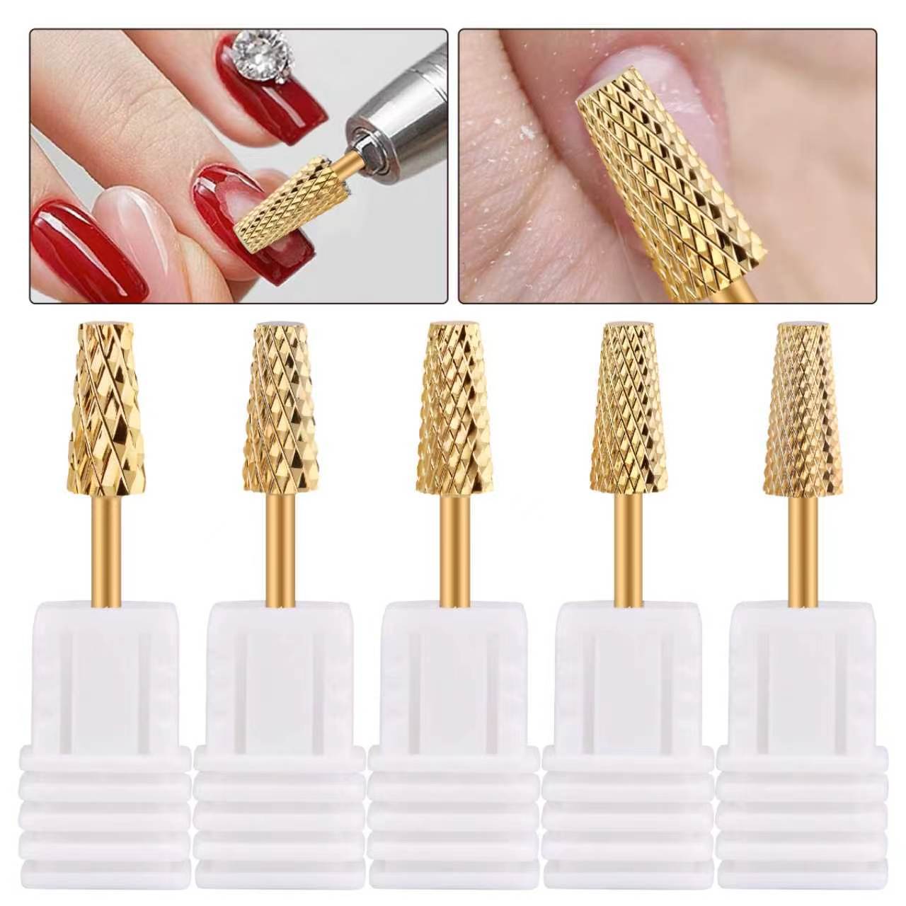 Cross-border new nail tungsten steel grinding head tungsten steel tapered electric grinding drill bit polishing nail removal tool in stock