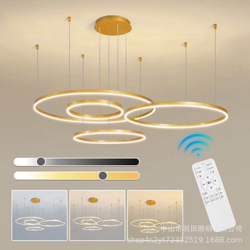 广东中山极简餐厅客厅吊灯现代简约大气主灯圆环形2025年新款灯具