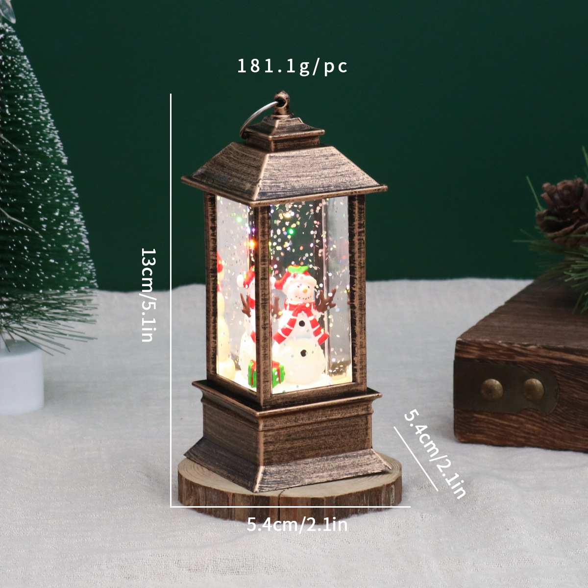 Nuevo agua de Navidad lámpara de vela luminosa lámpara de viento decoración de Santa Claus pequeño regalo de árbol de Navidad