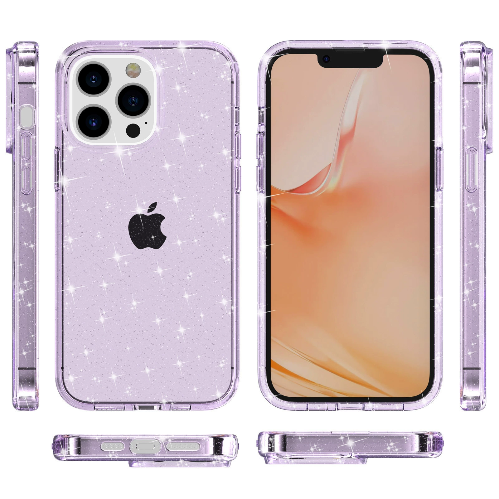 Чехол для телефона совместимый с iPhone 7–17 Pro Max Terminator, прозрачный блестящий эффект, защитное усиление 2.2 мм