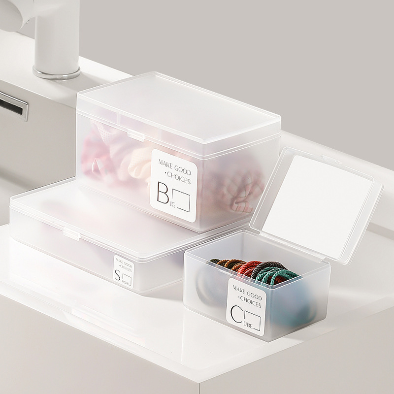Mini storage box flip-top storage box transparent small items postcards greeting cards accessories card box drawer organization