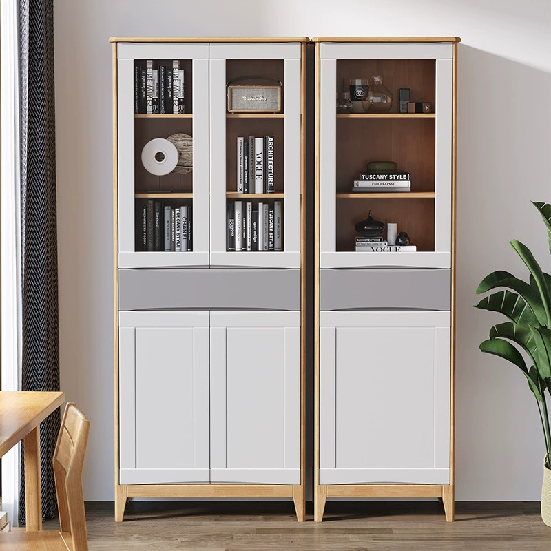 СМ5401 СМ5401 # Книжный шкаф в скандинавском стиле, книжный шкаф из цельного дерева, белый, для дома, гостиной, напольный журнал, книжная полка, современная учебная группа