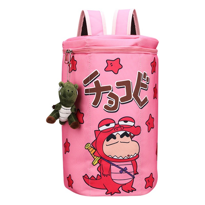 New Cute School Bag Crayon Shin-Chan Little Crocodile Box Large Capacity Stereo Bucket Bag Backpack Racket Bag Trendy Back