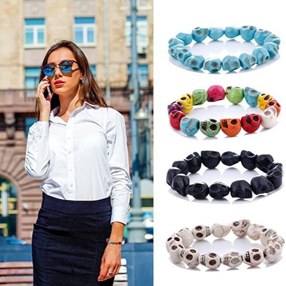 S140 Cross-border Jewelry Wholesale New Products Listed Korean Style Personality Skull Creative Gift Men's Bracelet