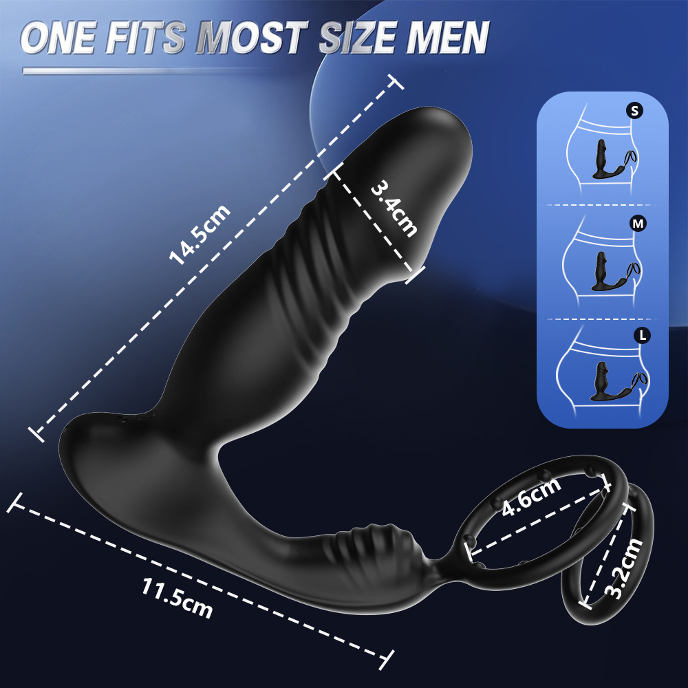 App-Controlled Vibrating Prostate Massager with Double Ring Locking, 9-Frequency Telescopic Anal Plug — detail image 25