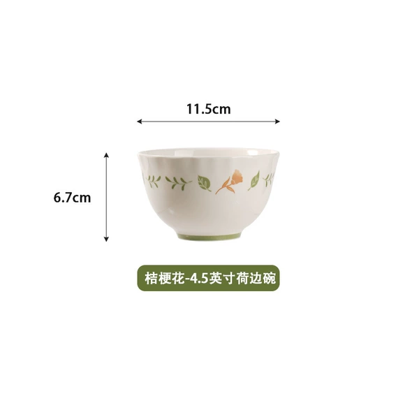 4.5-Inch Ruffle Bowl - Platycodon Flowers