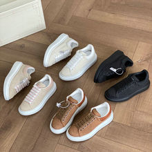 夏季新款拉菲草网面编织休闲小白鞋时尚气质百搭厚底休闲平底板鞋