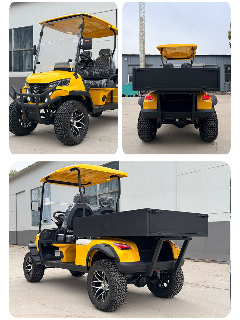 Electric Golf Cart 2 Seats with Cargo Bucket Tourist Attraction Hotel Park Shuttle Off-Road Golf Cart