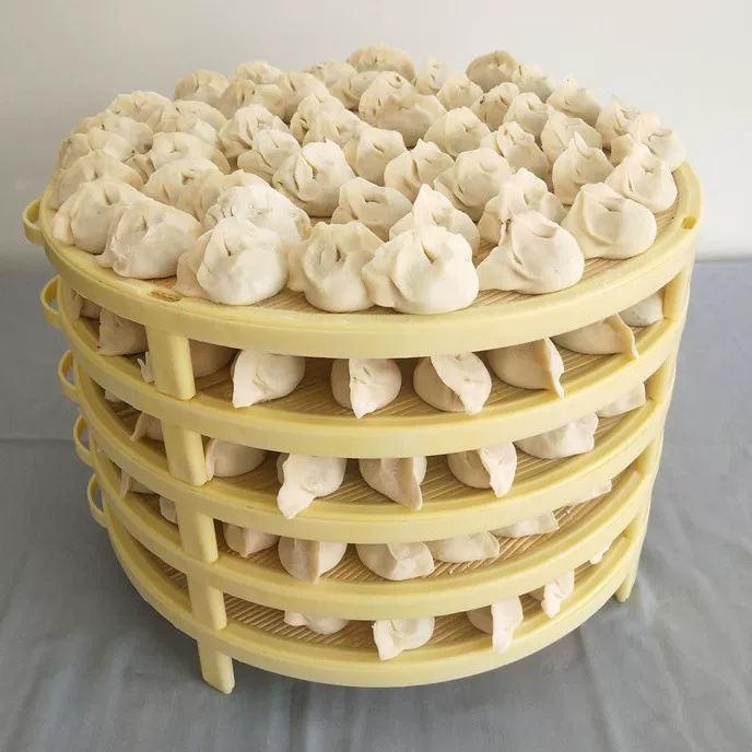 Multi‑layer dumpling drying tray, adjustable legs, round or square stacking rack for home use