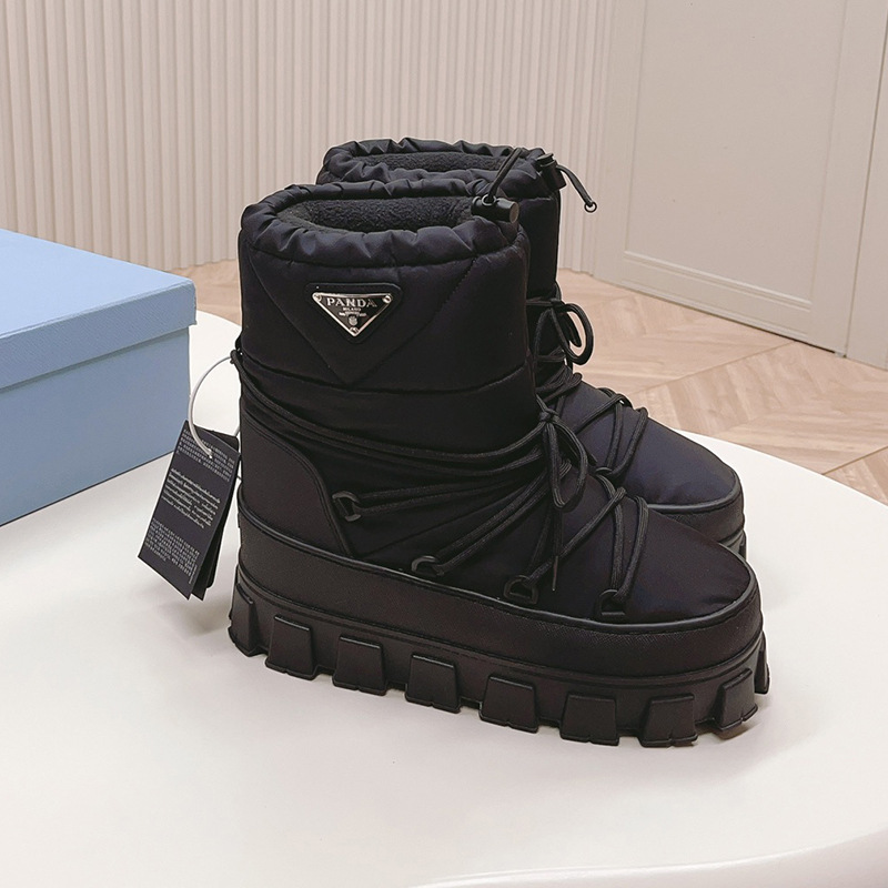 Thick bottom warm snow boots women's 2024 winter new casual strap bread boots non-slip muffin short tube cotton boots