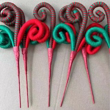 圣诞节装饰品彩色棒棒糖插枝糖果红白爱心情人节绕绒毛绒插枝