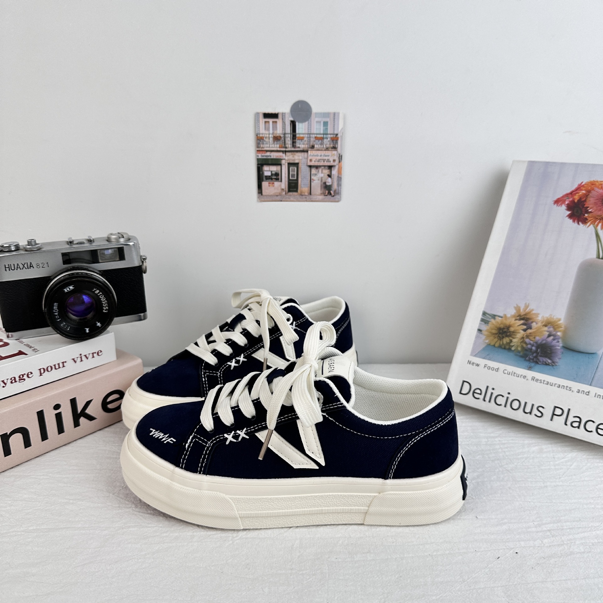 6668 Zapatos de moda de nicho, diseño de cordones de pato mandarín, zapatos de lona retro de todo fósforo, zapatos de moda callejera para hombres y mujeres de todo fósforo, zapatillas de deporte