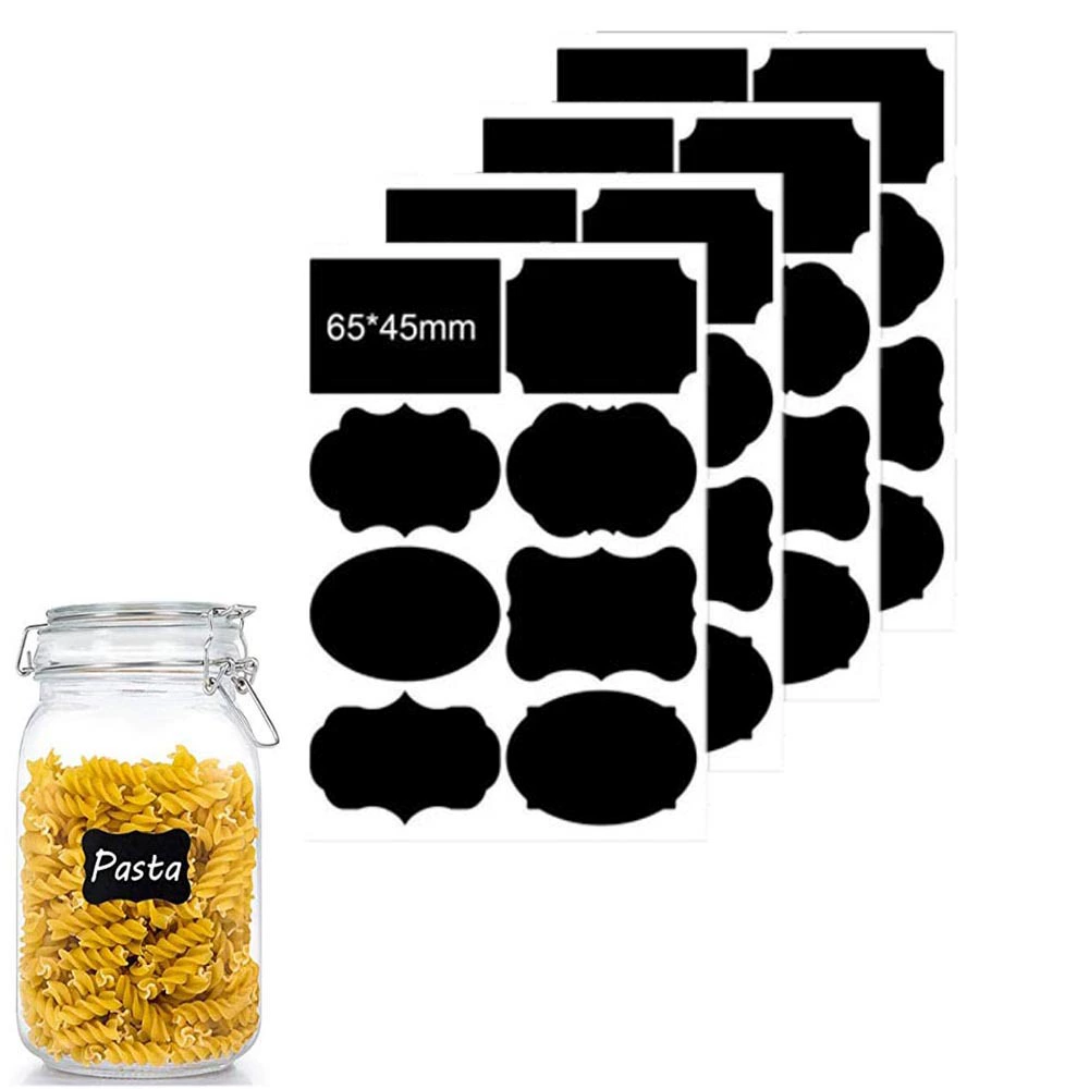 Этикетка для доски Водонепроницаемая стираемая Черная Клейкая наклейка Резервуар для хранения Специй Маркировочная наклейка