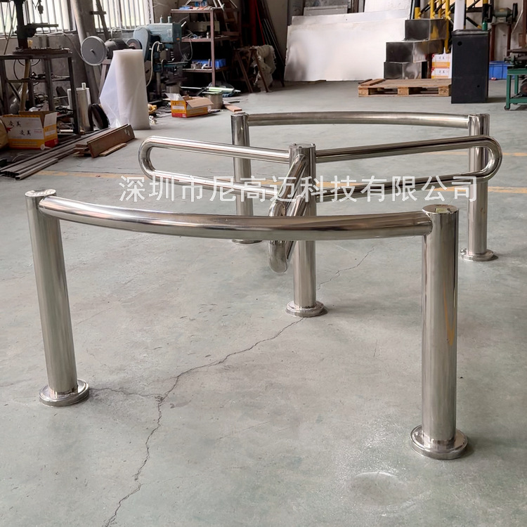 尼高迈不锈钢单项360度旋转广州公园小区婴儿车轮椅过道单向转门