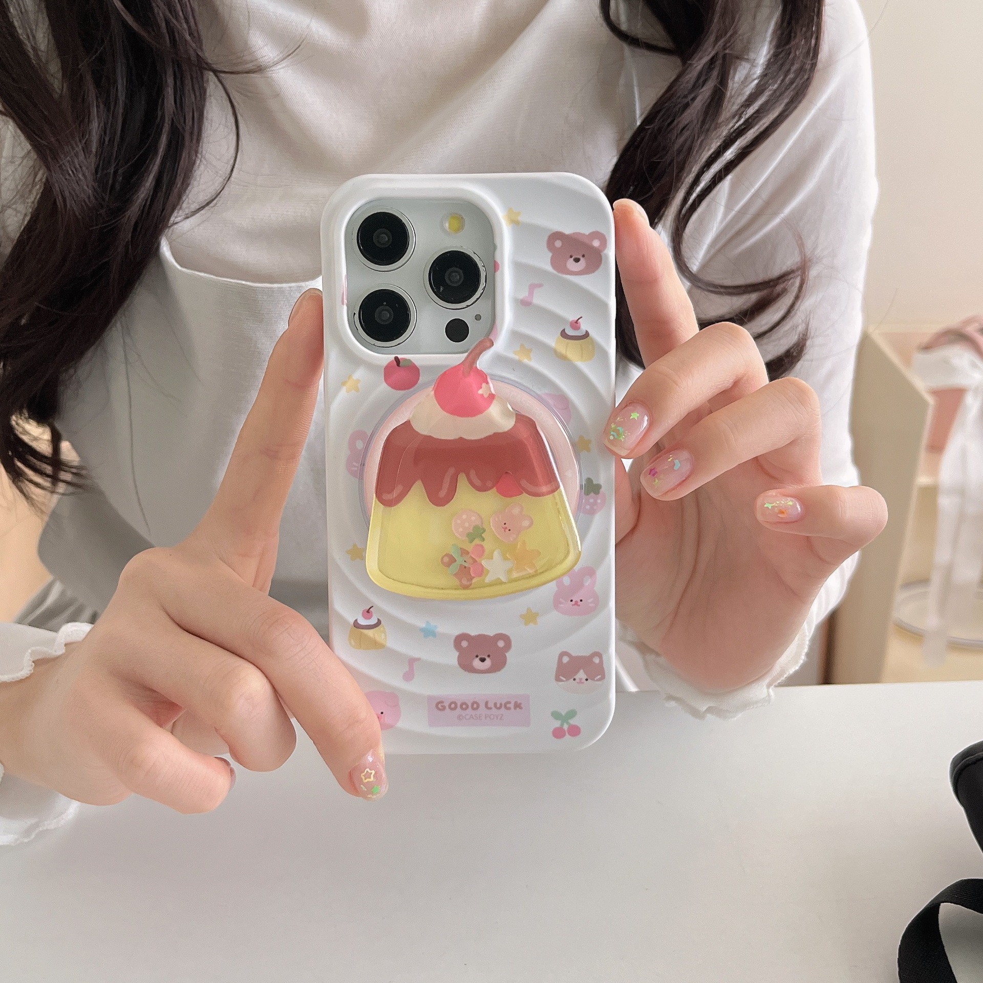 Animales de pudín de dibujos animados coreanos para Apple 16ProMax funda para teléfono móvil 15Pro magnético 14 femenino 13 nuevo 16Pro